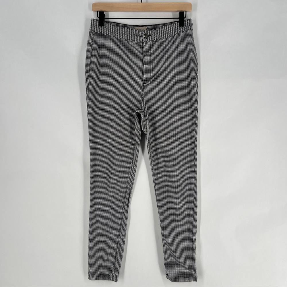We‎ The Free Black & White Houndstooth Stretch High Rise Skinny Crop Jeans 30